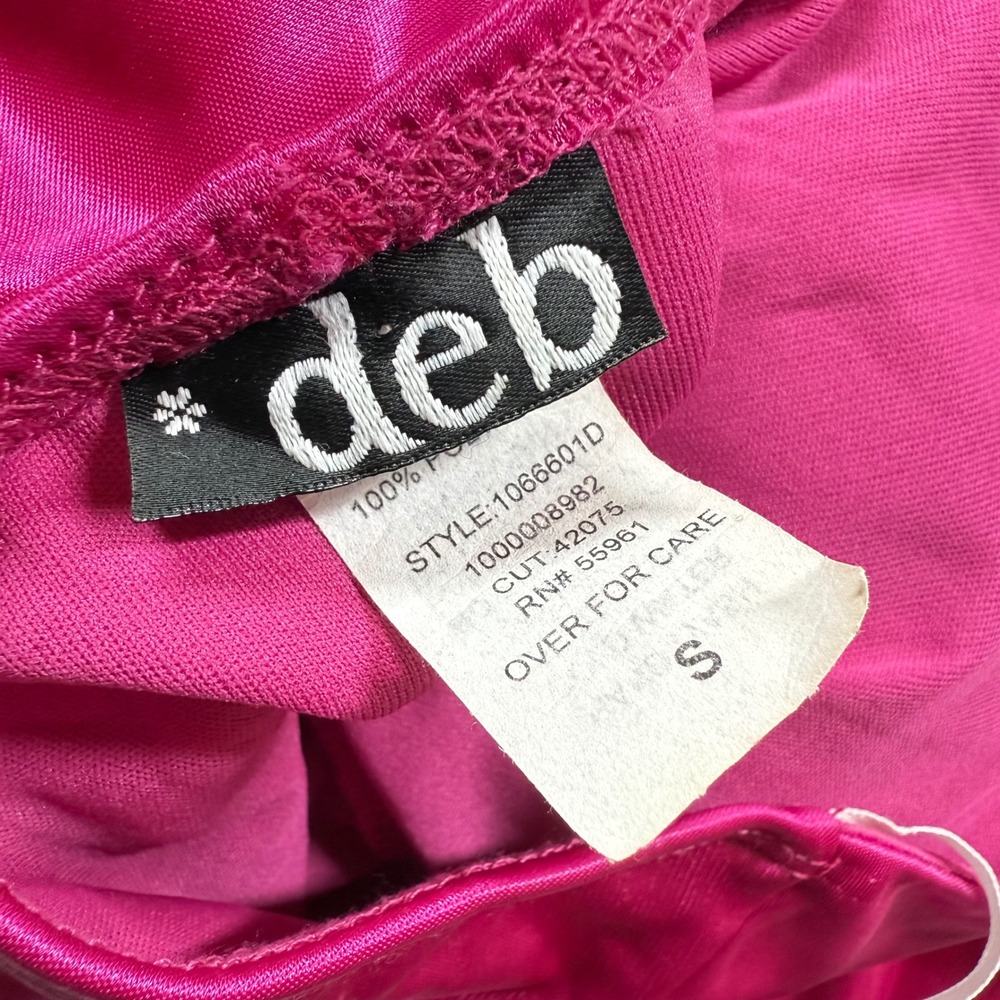 Deb Dress Small Pink Ruched Mini Dress Party Cocktail Bodycon Y2K VINTAGE Barbie - Picture 3 of 10